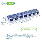 Weekly (7-Day) Pill Organizer, Large Medicine Planner, Blue (Blue)