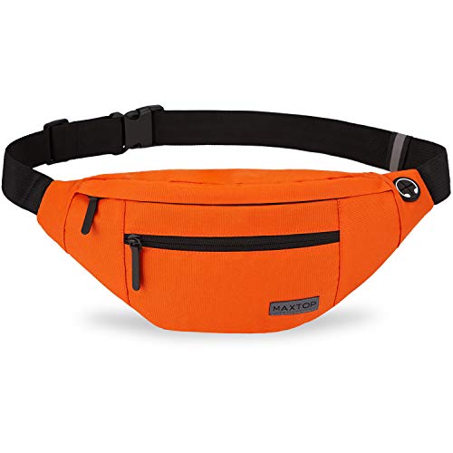 Crossbody Bag for Women Men Orange Shoulder Fanny Pack Hands (Orange / Large)