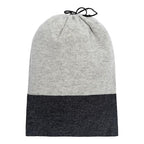 Cashmere Merino Travel Blanket & Pouch 55"x45" Gray & Charcoal (Gray)