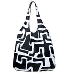 Standard 19L Tote Foldable Packable Reusable Grocery Shopping Bag (Ink Maze)