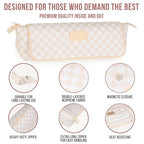 Hair Tools Travel Bag and Heat Resistant Mat 17" Checkered (Checkered Peach)