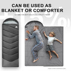 Cold Weather Sleeping Bags for Adults (Black-5.3lb)
