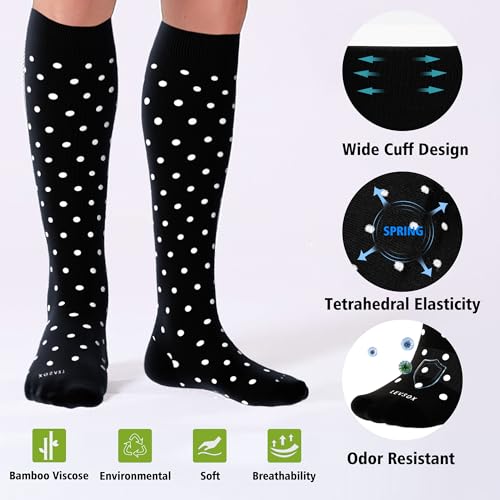 Viscose Made from Bamboo Compression Socks for Women&Men 20 (Large / 4 Pair-mix3)