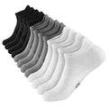 Ankle Compression Socks for Men Women 6 Pairs (Large-X-Large / Black/White/Gray (2 Pairs Per Each Color))