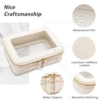 Clear Makeup Bag Organizer (Off-White / Large Glam)