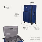 Sion Softside Expandable Spinner Luggage Durable Lightweight Travel Suitcase (2-Piece Set (Carry-On/Large) / Blue)