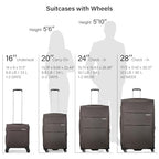 16 Inch Underseat Carry On Luggage with Wheels Small Suitcase Softside Luggage Bags for Travel Lightweight Suitcases with Wheels Travel Luggage Personal Item for Men and Women (Coffee / 16 Inch)