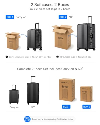 2PC Front Open Zipperless Luggage Set (Jet Black / 2 Piece Set (21 Pro/30))