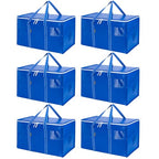 6 Pack Oversized Moving Bags with Reinforced Handles (Royal Blue / 6-Pack)