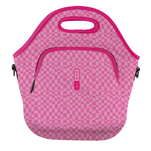 LunchTote Zippered Bag Insulated Neoprene Caddy (Pink Grand Prix / X-Large 6.5 Quart Lunch Tote)