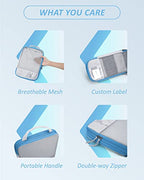 6 Set Compression Packing Cubes for Travel (White & Blue / Set of 6)