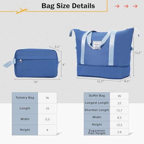 Luggage Set Expandable 2 Piece Suitcase Sets with Spinner Wheels (2-piece Set / Blue(20/28+bags))