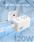 120W International Travel Adapter (120W-1A3C(4 Fast Charger Ports) / White)