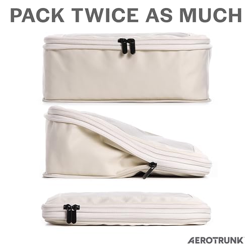 Compression Packing Cubes for Travel (4-Pack / Beige)