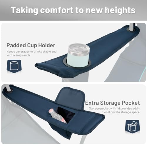 2 Pack Oversized Folding Camping Chair for Adults (Navy-2 Pack)