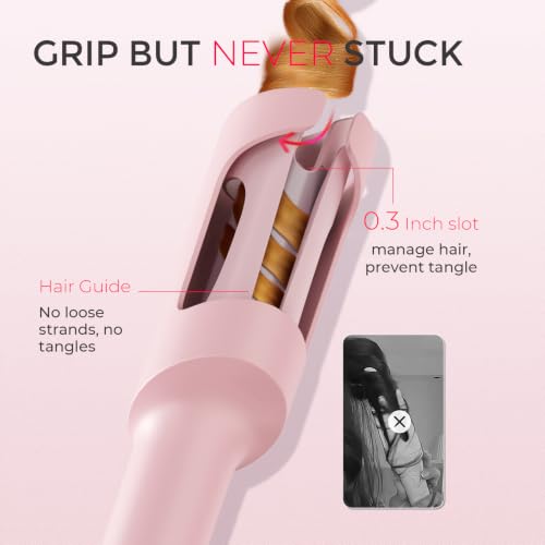 Automatic Rotating Curling Iron (1 1/4 Inch / Pink)