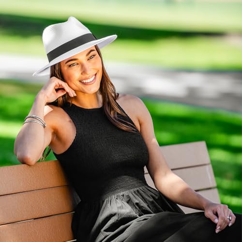 Wallaroo Women’s Petite Palm Beach Fedora (X-Small-Small / White)