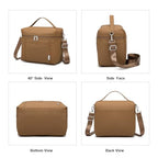 NOL Insulated Lunch Bags for Women Cooler Bag Lightweight Nylon Waterproof Lunch Box for Work Brown Small 4L (Brown / Small (4 Liters))