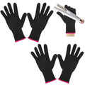 2 Pair Heat Resistant Gloves for Hair Styling Professional Hot Hand Gloves Heat Protection Flat Iron Gloves Pink Edge Heat Press Sublimation Gloves for Women Curling Wand Styling Tool