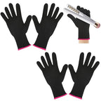 2 Pair Heat Resistant Gloves for Hair Styling Professional Hot Hand Gloves Heat Protection Flat Iron Gloves Pink Edge Heat Press Sublimation Gloves for Women Curling Wand Styling Tool