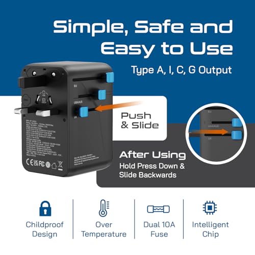 Universal Travel Adapter (Black/Blue)