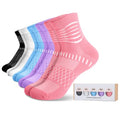 Ankle Compression Socks Women Men Plantar Fasciitis Relief 5 Pairs (Medium / Pink+purple+blue+black+white（5 Pairs Gift Box）)