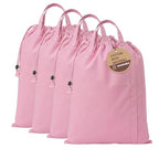 LFH Home Large Premium Cotton Rich Canvas Laundry Bag with Drawstring and Handles Heavy Duty (28"x40" (Pack of 4) / Pink)