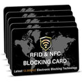 5 Pack RFID Blocking Card for Credit Debit ID Card (Black WM)