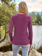 Long Sleeve Shirts for Women Casual Crewneck Tops Basic Tees (Medium / 01purple)