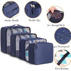 8 Set Packing Cubes Luggage Packing Organizers for Travel Accessories (Indigo / 8 Set)