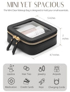 Clear Makeup Bag with Zipper (Black / Mini & Medium)