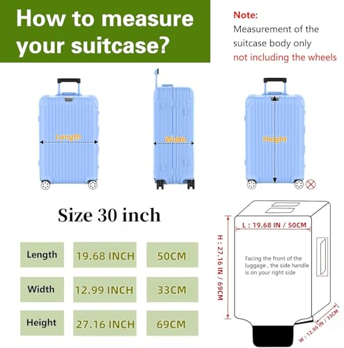 Luggage Covers Clear Suitcase Cover Protector (Black / 30 inch)