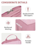 4 Set Compression Packing Cubes for Travel Essentials (Dusty Rose-Compress)