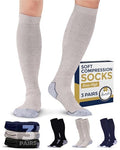 Compression Socks for Men (X-Large / Black/Tan/Navy - 3 Pairs)