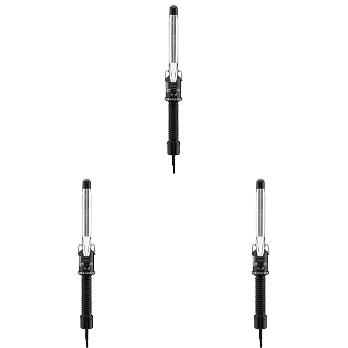 Conair Instant Heat 3/4-Inch Curling Iron,¾-inch Barrel Produces Tight Curls,Hair Curler for Short to Medium Hair,25 Heat Setting-Hair Curling Iron,Black,(Pack of 3)