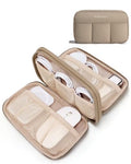 Electronics Organizer Travel Case for Cords Chargers Phones (8.3"L x 5.3"W x 2.3"H / Khaki)