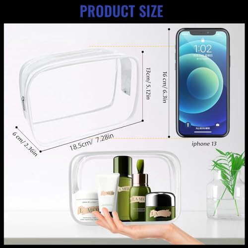 16 Pieces Clear Makeup Bags Bulk (16pcs White M)
