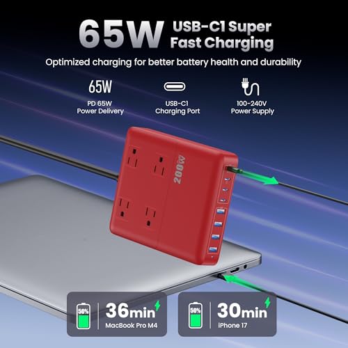 200W Charging Station (Red / 200W)