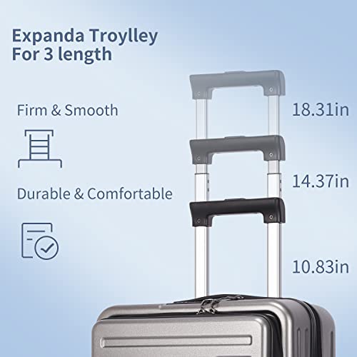 20 Inch Carry On Luggage with Front Pocket (Dark Gray / 20 Inch with Front Pocket)