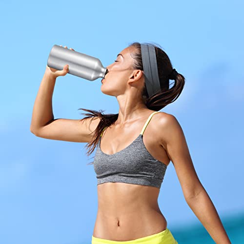 10 Pcs Aluminum Water Bottle 20 oz Reusable Bottles Lightweight Leak Proof Aluminum Sports Travel Bottles with Twist Cap Buckle for Gym (Silver)
