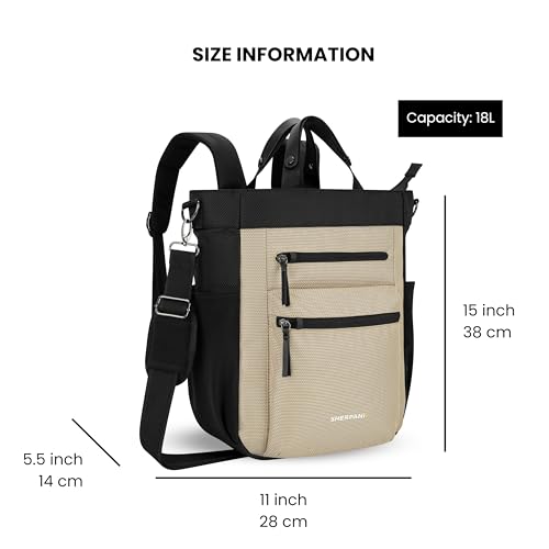 Soleil Anti Theft Convertible Backpack Tote (Beige)