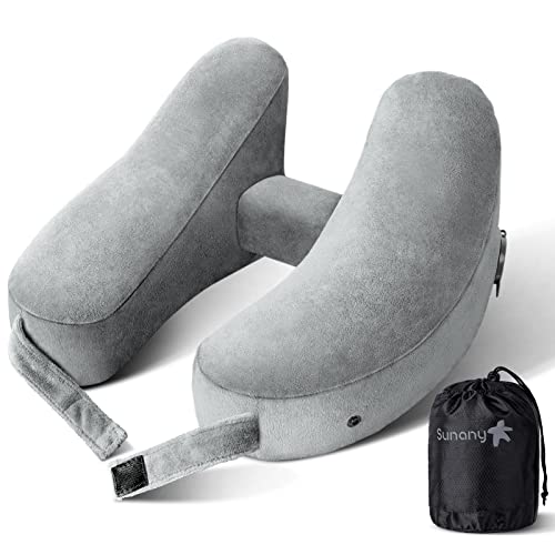 Travel Neck Pillow for Airplane Pillow Comfortably Supports Head (Grey)
