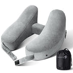 Travel Neck Pillow for Airplane Pillow Comfortably Supports Head (Grey)