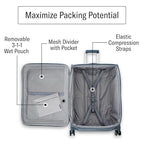 UpLIFT Lightweight Medium Checked Softside Luggage with Spinner Wheels (Medium Checked / Elemental Blue)