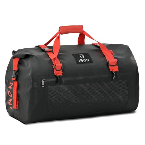 Waterproof Motorcycle Duffel Bag Tail Bag 50L Dry Bags Luggage (50L / Black)