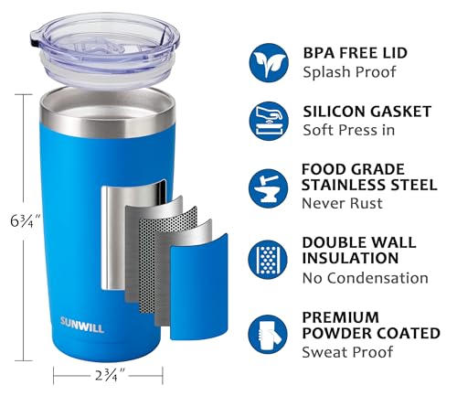 Travel Coffee Tumbler 20 oz (Powder Coated Royal Blue)