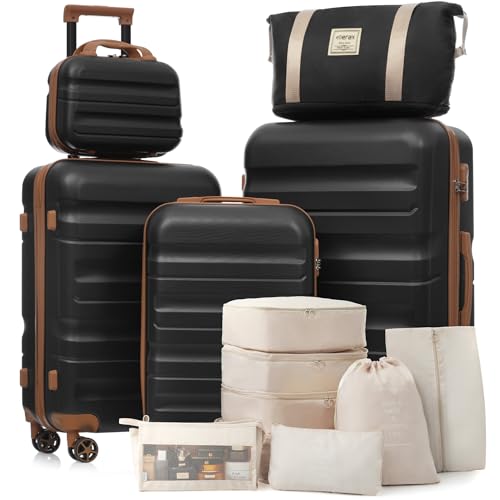 Luggage Set 13 Piece (Black Brown / 13-piece Set)