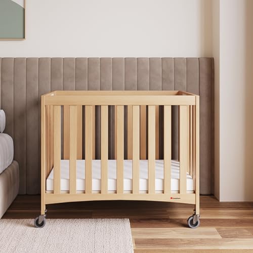 Travel Sleeper Wood Compact Folding Crib and Mattress Bundle (Compact)