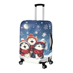 Christmas Checked Luggage Cover for Holiday Travel (L(for 26-29 inch luggage) / Christmas Cat)