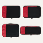 4 Piece Packing Cubes Travel Accessories Set (Red / 1 x Large, 1 x Medium, 1 x Small, 1 x Slim)